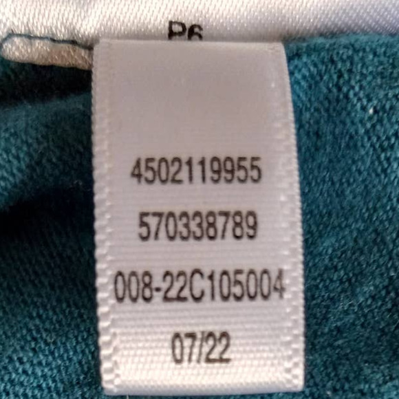 Chico's | Teal & Black Velvet Flocked Balloon Sleeve Knit Top - Picture 7 of 12